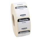 rouleau de 1000 étiquettes dlc jour de la semaine autocollantes 2,5x2,5 cm dimanche noir