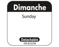 rouleau de 1000 étiquettes dlc jour de la semaine autocollantes 2,5x2,5 cm dimanche noir
