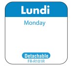 rouleau de 1000 étiquettes dlc jour de la semaine autocollantes 2,5x2,5 cm lundi bleu