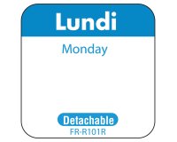rouleau de 1000 étiquettes dlc jour de la semaine autocollantes 2,5x2,5 cm lundi bleu