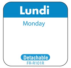 rouleau de 1000 étiquettes dlc jour de la semaine autocollantes 2,5x2,5 cm lundi bleu