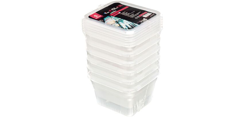 lot de 6 bacs Modulus rigides en polypropylène GN 1/6 avec couvercles - 1.5