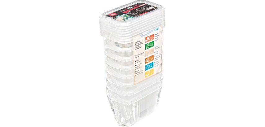 lot de 8 bacs Modulus rigides en polypropylène GN 1/9 avec couvercles - 0.8