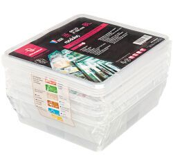 lot de 4 bacs Modulus rigides en polypropylène GN 2/3 avec couvercles - 12