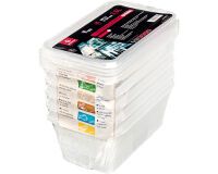 lot de 5 bacs Modulus rigides en polypropylène GN 1/4 avec couvercles - 2.5