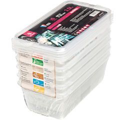 lot de 5 bacs Modulus rigides en polypropylène GN 1/3 avec couvercles - 3.5