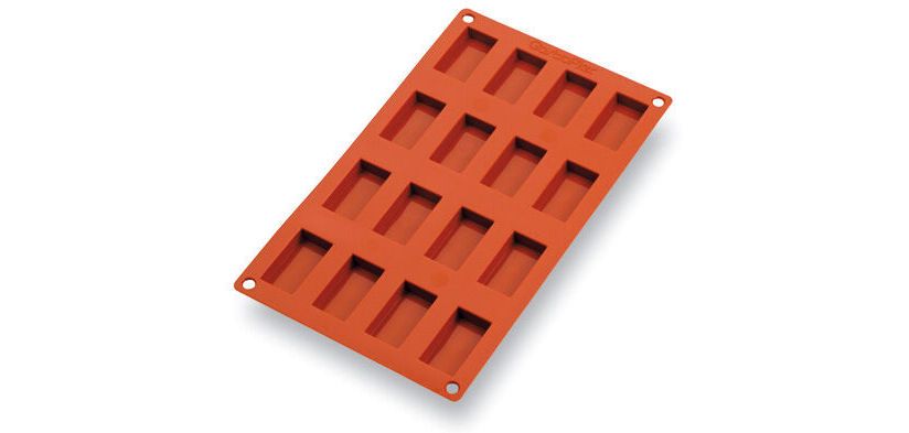 Gastroflex plaque GN 1/3 325x176 de 16 financiers 4.9x2.6 cm