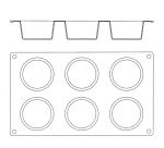 Gastroflex plaque GN 1/3 325x176 de 6 muffins 7 cm