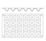 Gastroflex plaque GN 1/3 325x176 de 24 pyramides 3.5x3.5x2 cm