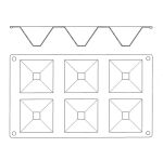 Gastroflex plaque GN 1/3 325x176 de 6 pyramides 7x7x4 cm