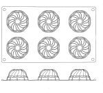 Gastroflex plaque GN 1/3 325x176 de 6 mini-kouglofs 7.2x3.6 cm