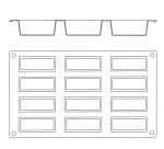 Gastroflex plaque GN 1/3 325x176 de 12 mini-cakes 7.5x3 cm
