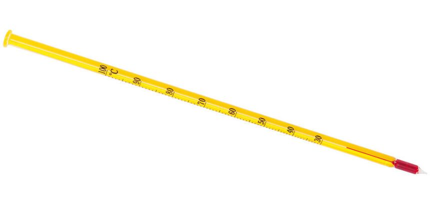 thermomètre-sonde en verre diamètre 7 mm de +30° à +100° C