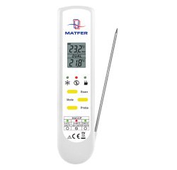 thermomètre DUO infra-rouge sonde repliable IP65 de -55° à +330° c