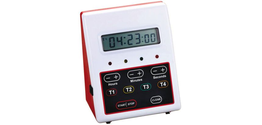 minuteur digital 4 x 99 heures, affiche heures, minutes et secondes