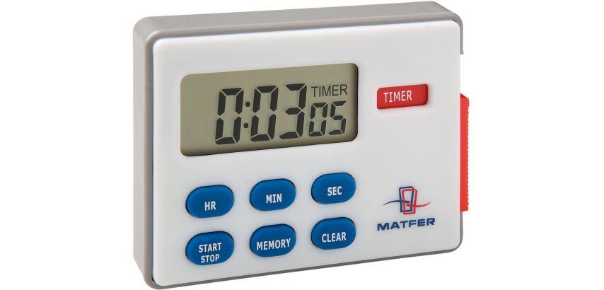 minuteur digital, chronomètre et horloge 24H avec mémoire