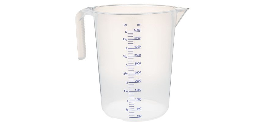 pot polypropylène gradué 1/10 translucide 5 L