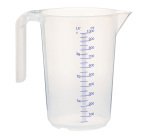 pot polypropylène gradué 1/10 translucide 1 L
