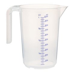 pot polypropylène gradué 1/10 translucide 1 L