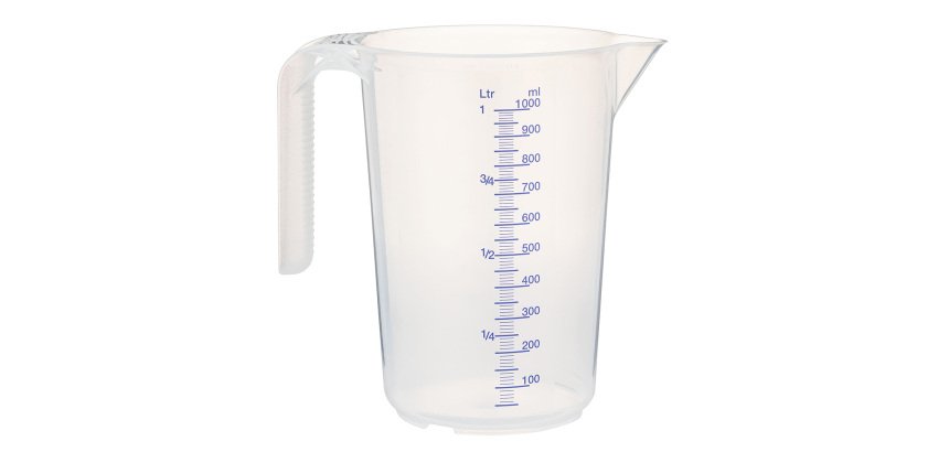 pot polypropylène gradué 1/10 translucide 1 L