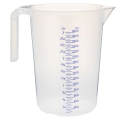 pot polypropylène gradué 1/10 translucide 3 L