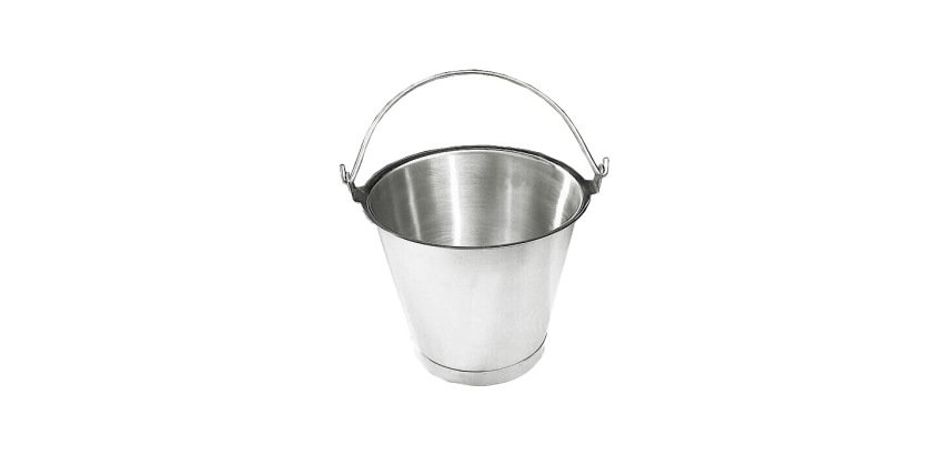 seau inox  gradué avec socle de renfort 12 L