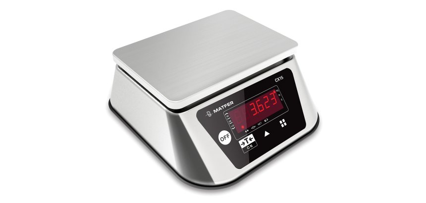 balance électronique CX15 IP67 plateau inox jusqu'à 15 kg/1 g