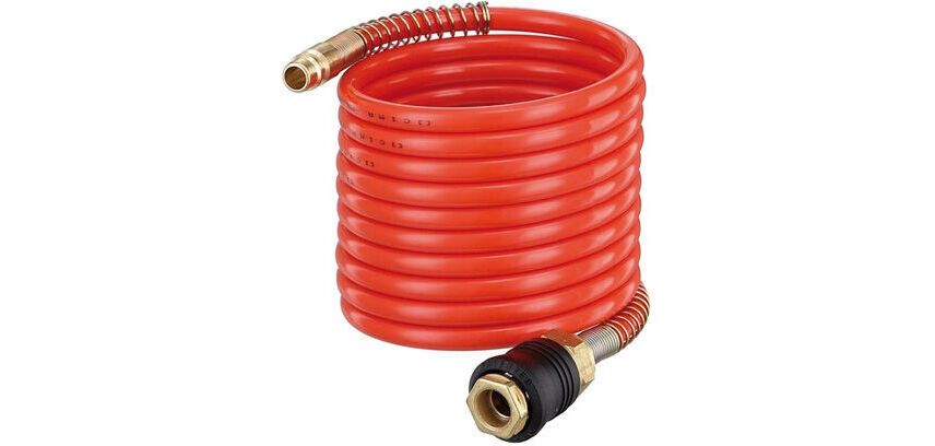 tuyau spirale 5m avec 2 raccords rapides pour pistolet et compresseur