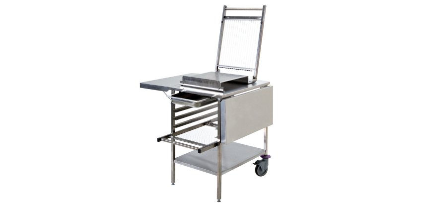 table mobile inox pour guitare 71x61x85 cm