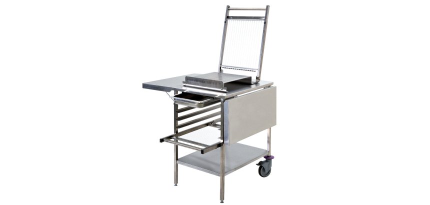 table mobile inox pour guitare 71x61x85 cm