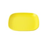 assiette carrée plate en mélamine 13,5 x 13,5 cm jaune