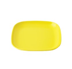assiette carrée plate en mélamine 13,5 x 13,5 cm jaune