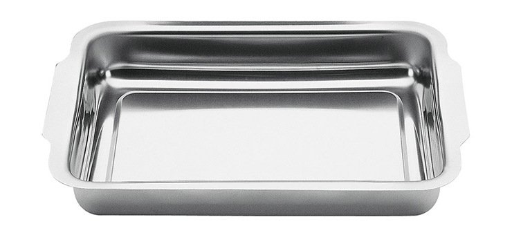Plat à gratin en inox rectangulaire 30 x 21 cm