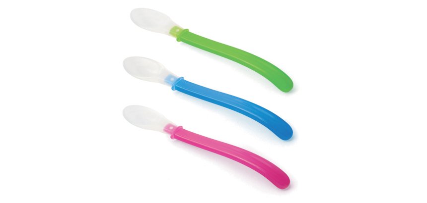 set de 3 cuillères douces en couleurs assorties