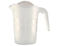 pichet empilable 1 litre transparent avec couvercle
