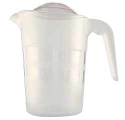 pichet empilable 1 litre transparent avec couvercle