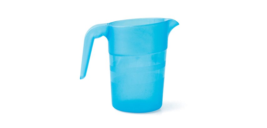 pichet empilable 1 litre bleu avec couvercle