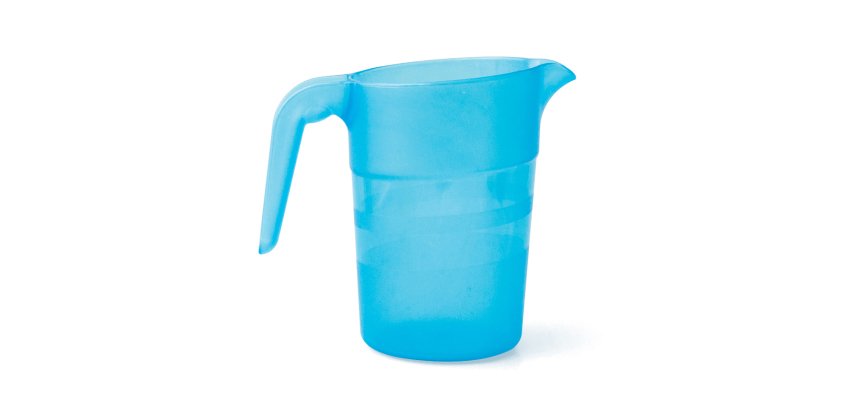 pichet empilable 1 litre bleu avec couvercle
