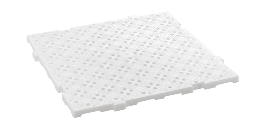 lot de 4 dalles caillebotis haccp 50x50x2,2 cm 1m² blanc
