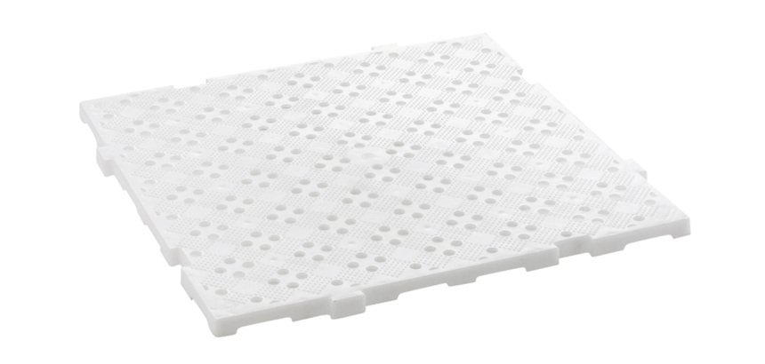 lot de 4 dalles caillebotis haccp 50x50x2,2 cm 1m² blanc