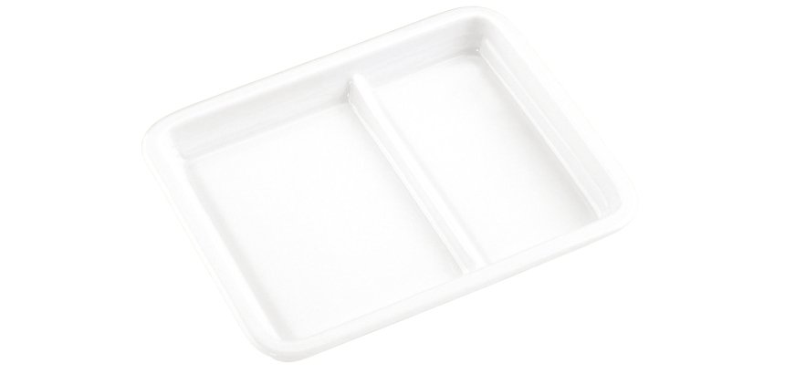 assiette régithermie rectangulaire 2  compartiments 24 X 19 cm
