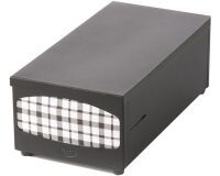 distributeur de comptoir horizontal pour serviettes en papier réf. 713815 à pli décalé. Poussoir intégré. dim :350x180x130 mm