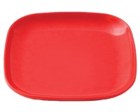 assiette carrée plate en mélamine 13,5 x 13,5 cm rouge