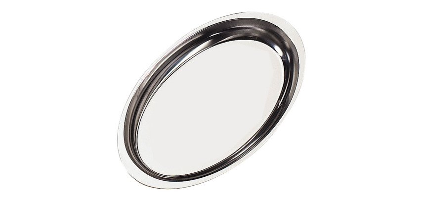 plat à gratin ovale en acier inoxydable 33,5x18,5 cm