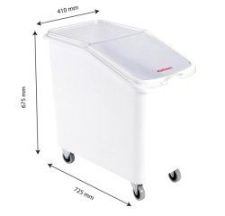 bac à ingrédients avec couvercle, roues et chape en acier - 100 l