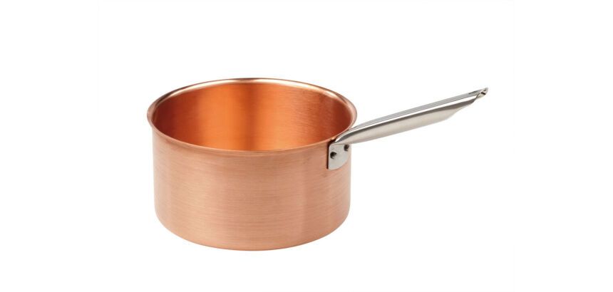 poêlon à sucre cuivre queue froide inox bord verse-franc 20 cm