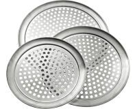 plateau rond à pizza perforé 9mm aluminium diamètre 28 cm