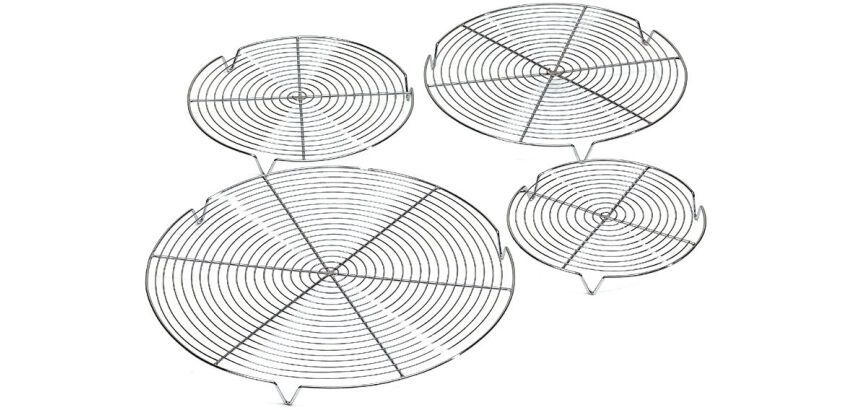 grille ronde chromée avec pieds 20 cm