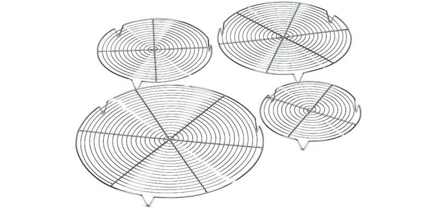 grille ronde chromée avec pieds 28 cm