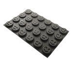 Flexipan 60x40 plaque de 24 smileys (12 coeurs, 12 sourires)  Ø 7,8 h 2 cm